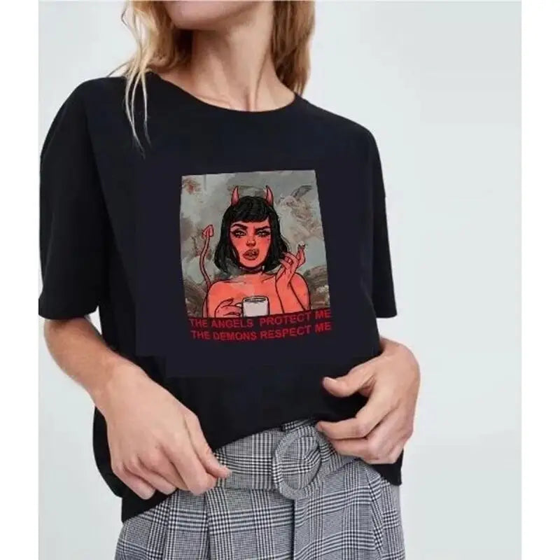 Cotton Devil Girl Angel T Shirt
