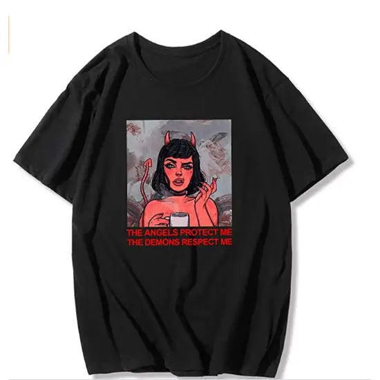 Cotton Devil Girl Angel T Shirt
