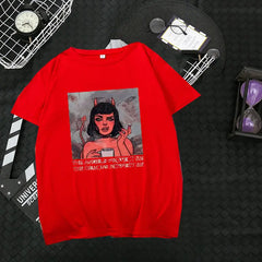 Cotton Devil Girl Angel T Shirt Red / S