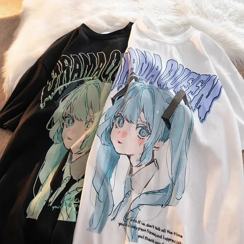 Cotton Drama Queen Anime Oversize T Shirt