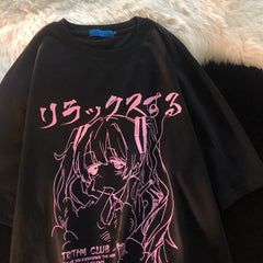 Cotton Drama Queen Anime Oversize T Shirt Black. / M
