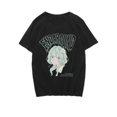 Cotton Drama Queen Anime Oversize T Shirt Black1 / M