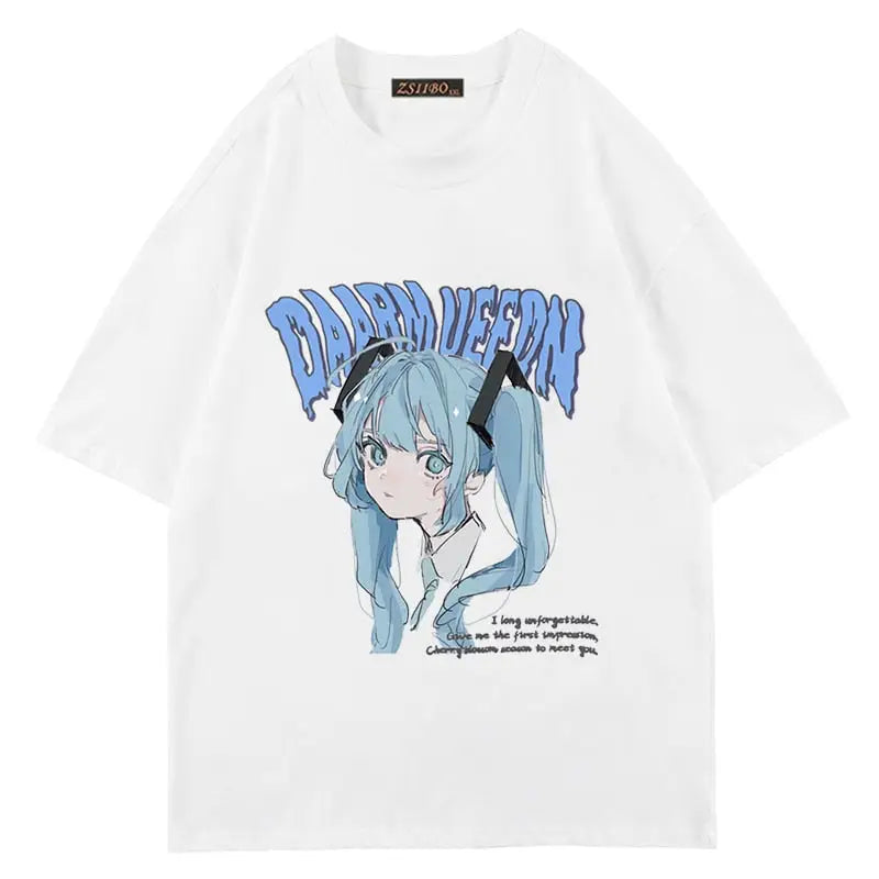 Cotton Drama Queen Anime Oversize T Shirt White. / M