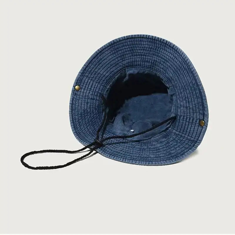 Cotton Embroidered Train Bucket Hats