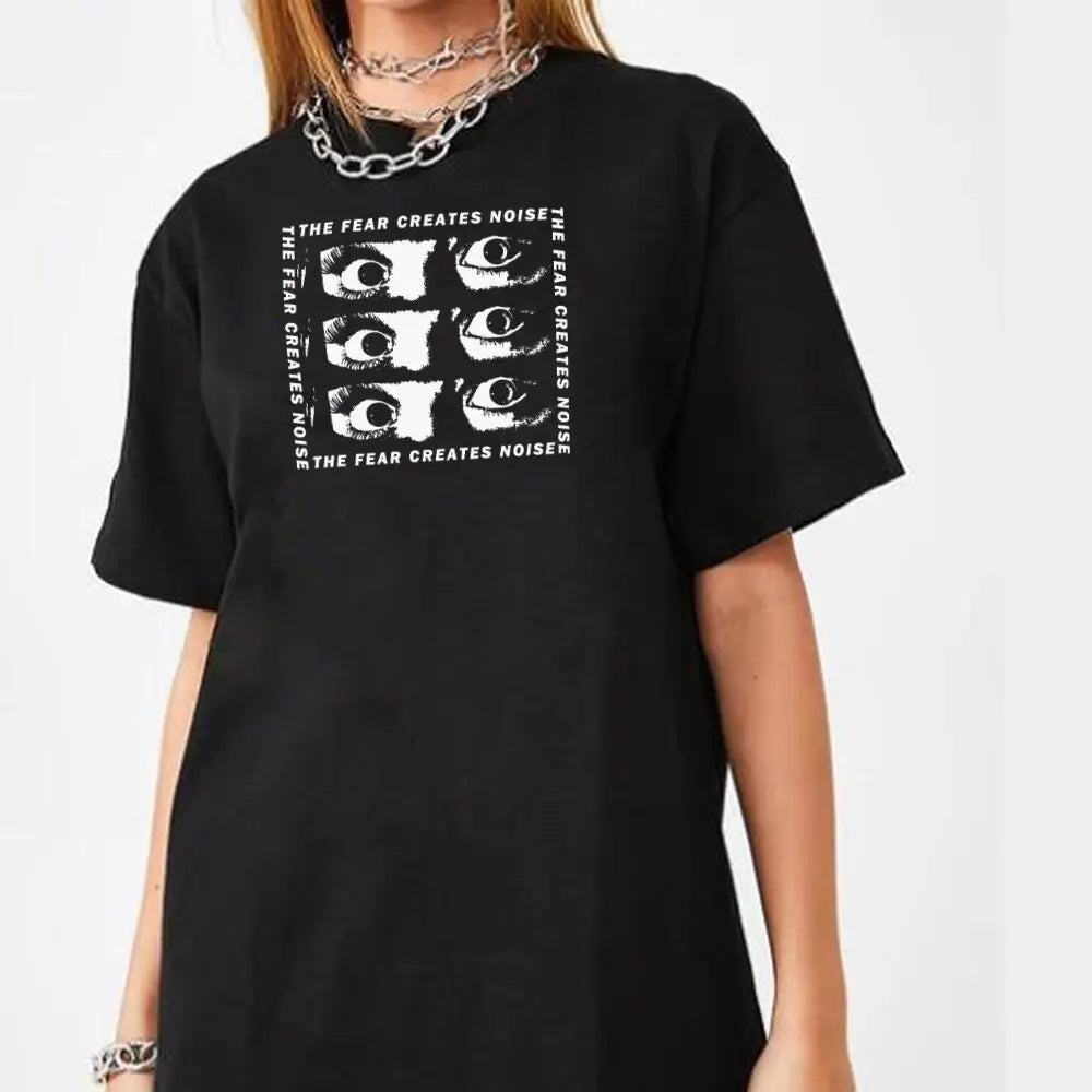 Cotton Fear Punk Oversize T Shirt with Graphic Print