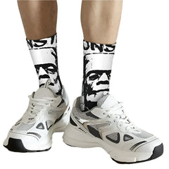 Cotton Frankenstein Monster Socks White / One Size