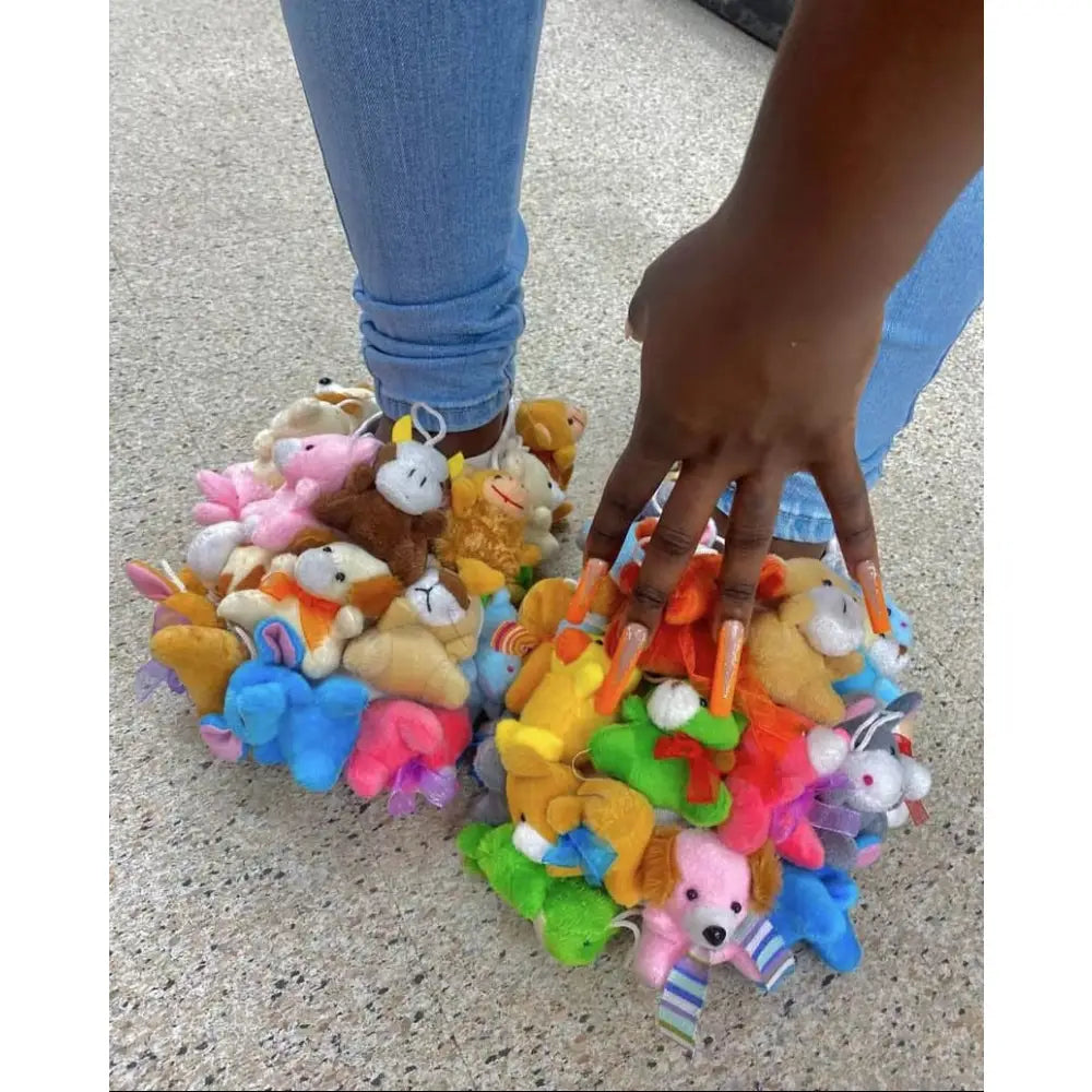 Cotton Furry Flip Flops Teddy Bear Slippers