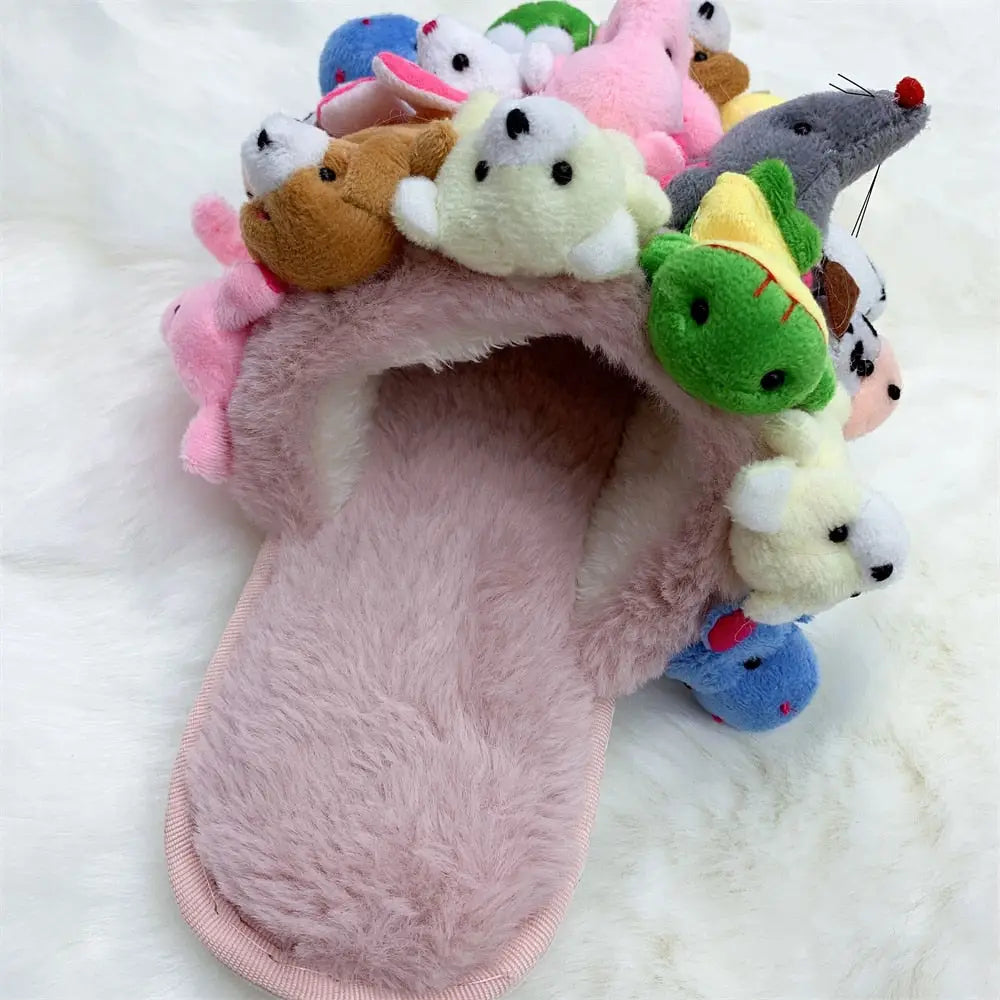 Cotton Furry Flip Flops Teddy Bear Slippers