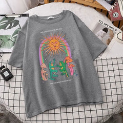 Cotton Graphic T Shirt with Frog Print 28 Inches Length