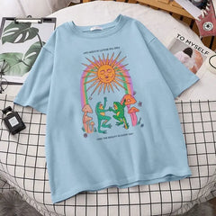 Cotton Graphic T Shirt with Frog Print 28 Inches Length
