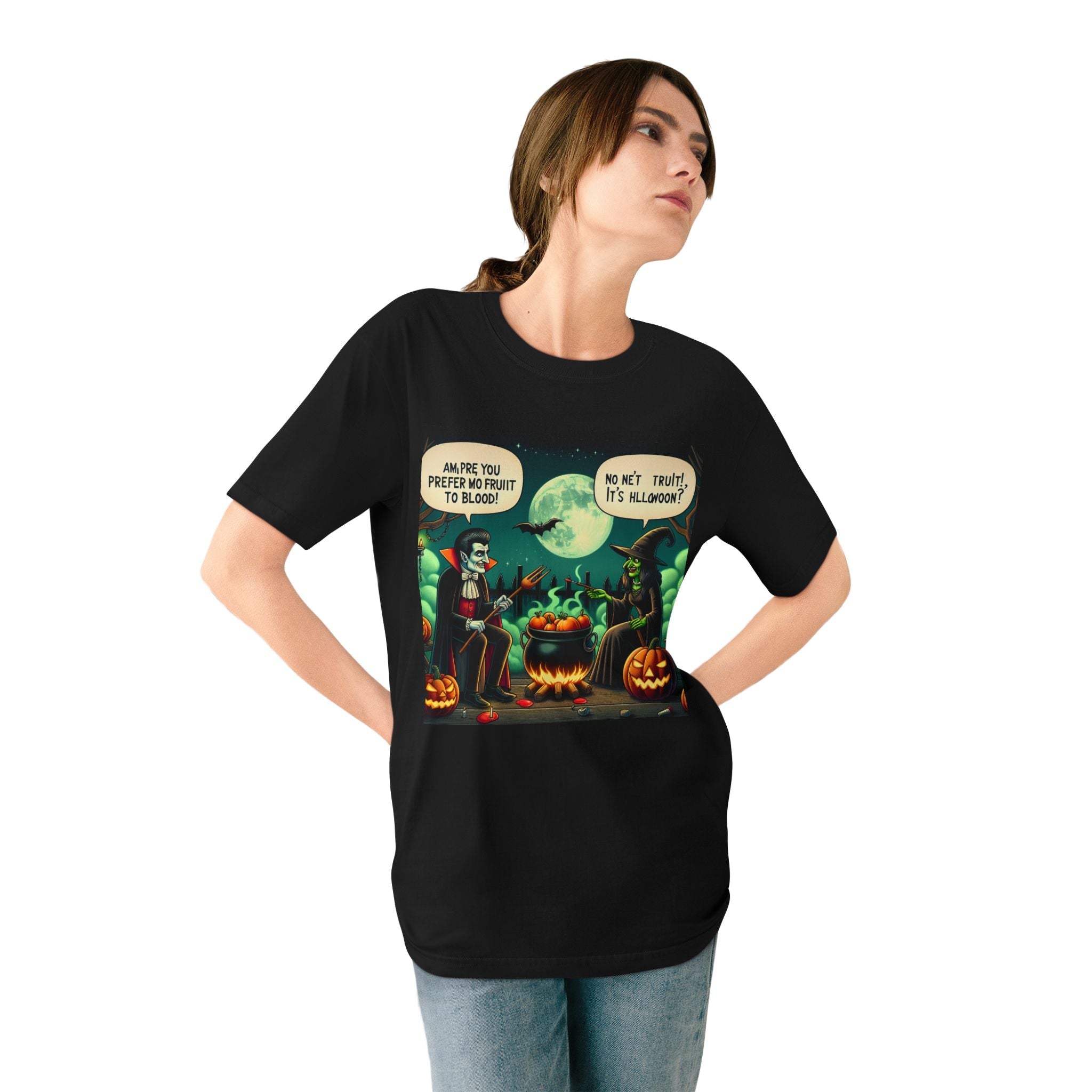Cotton Halloween T-Shirt Vegan Vampire Under Mystical