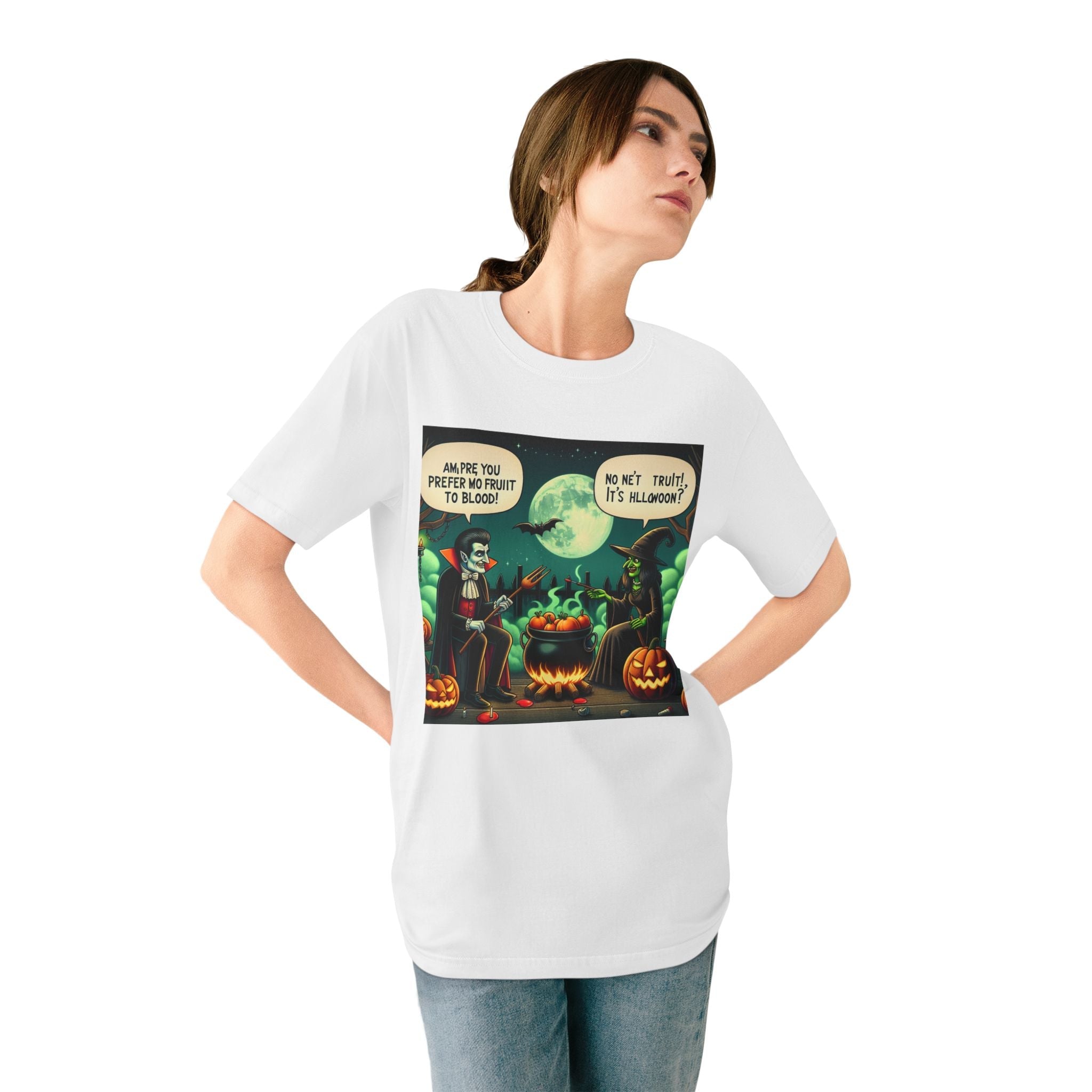 Cotton Halloween T-Shirt Vegan Vampire Under Mystical