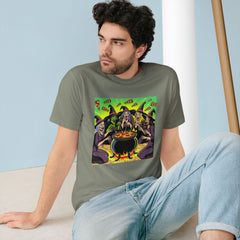 Cotton Halloween T-Shirt Wacky Witches Under Mystic