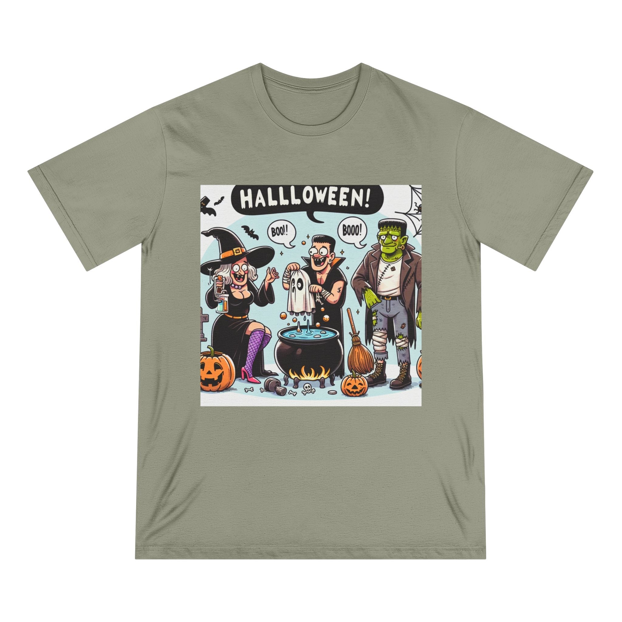 Cotton Halloween T-Shirt with Mystical Shadows Design