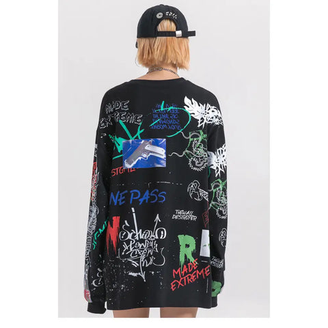 Cotton Harajuku Sweatshirt Oversized Long Sleeve