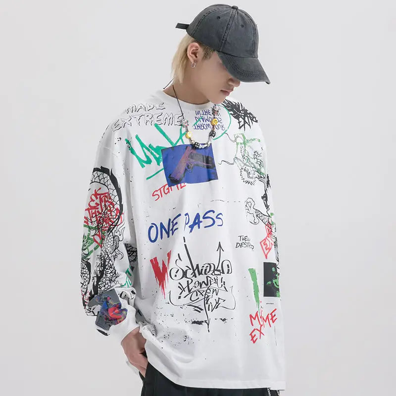 Cotton Harajuku Sweatshirt Oversized Long Sleeve