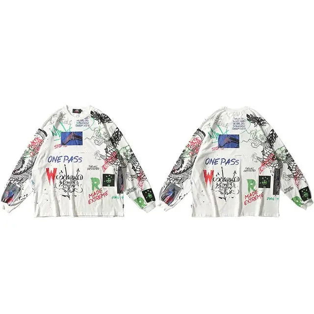 Cotton Harajuku Sweatshirt Oversized Long Sleeve A212011