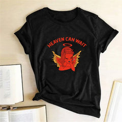 Cotton Heaven Can Wait Devil T-Shirt Black / S