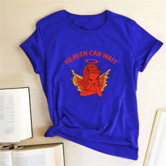 Cotton Heaven Can Wait Devil T-Shirt Blue / S