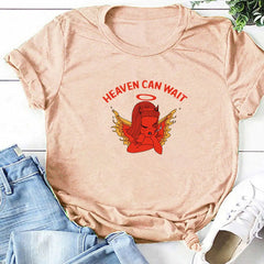 Cotton Heaven Can Wait Devil T-Shirt Flesh Pink / S