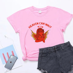 Cotton Heaven Can Wait Devil T-Shirt Pink / S