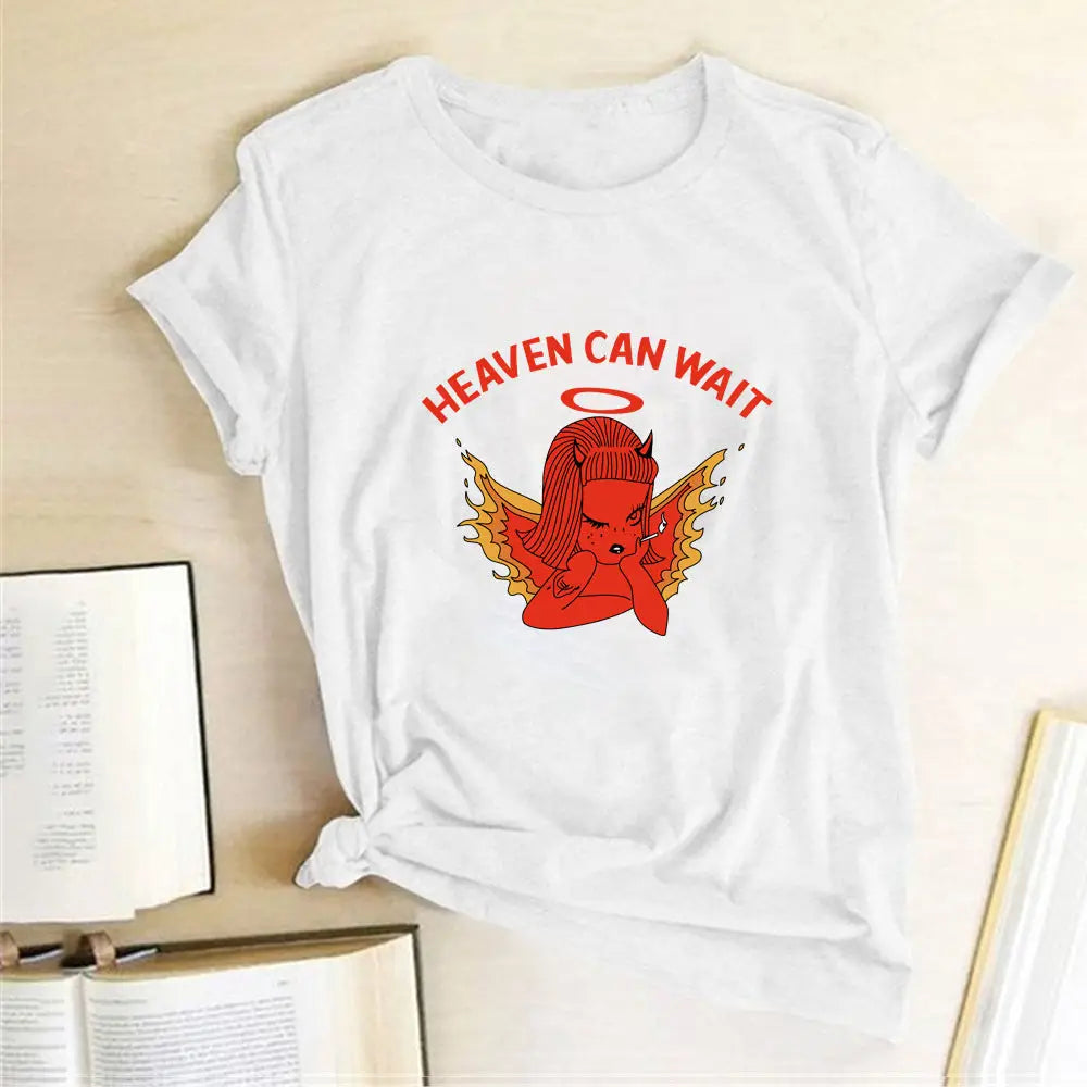 Cotton Heaven Can Wait Devil T-Shirt White / S