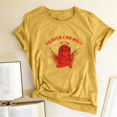 Cotton Heaven Can Wait Devil T-Shirt Yellow / S
