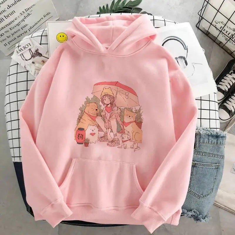 Cotton Kawaii Dog Hoodie for Everyday Wear Orange / S