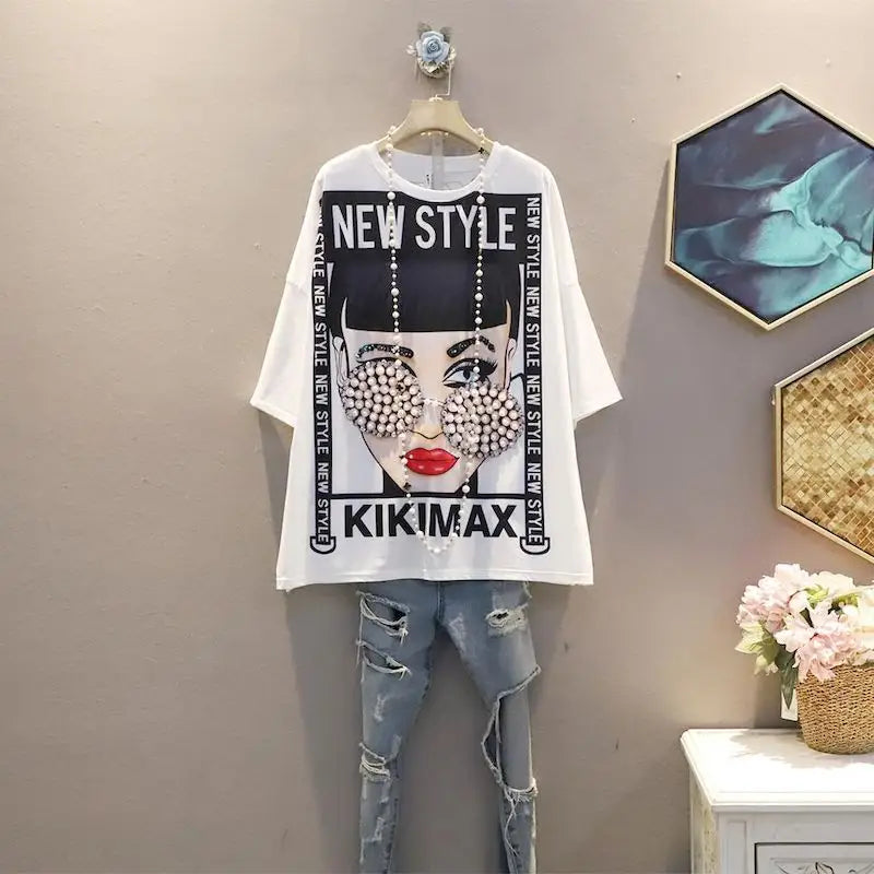 Cotton Kikimax Oversize T Shirt with Short Sleeves 26.8