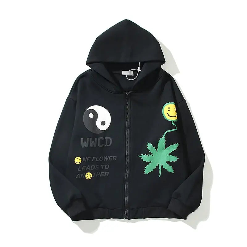 Cotton Lonely Place Stranger Graffiti Hoodie BLack / M