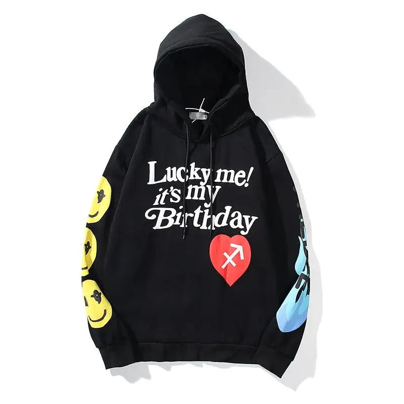 Cotton Lonely Place Stranger Graffiti Hoodie BlAck / M