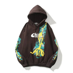 Cotton Lonely Place Stranger Graffiti Hoodie Dark Brown / M