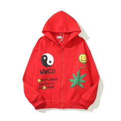 Cotton Lonely Place Stranger Graffiti Hoodie Red / M