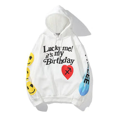 Cotton Lonely Place Stranger Graffiti Hoodie WHite / M