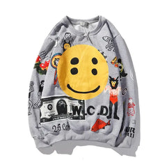 Cotton Lonely Place Stranger Graffiti Hoodie Yellow / M