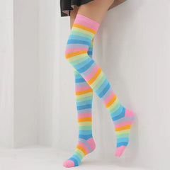 Cotton Long Highs Rainbow Funny Socks 65 cm