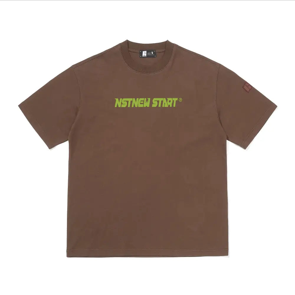 Cotton Loose Fit Nstnew Start Short Sleeve T Shirt Brown / S