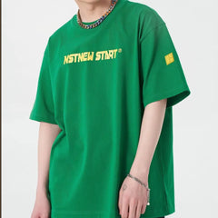 Cotton Loose Fit Nstnew Start Short Sleeve T Shirt Green / S