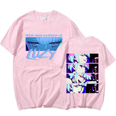 Cotton Lucy Cyberpunk Japanese Anime T Shirt Pink / XS