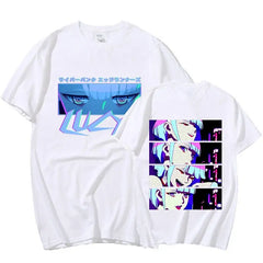Cotton Lucy Cyberpunk Japanese Anime T Shirt White / XS