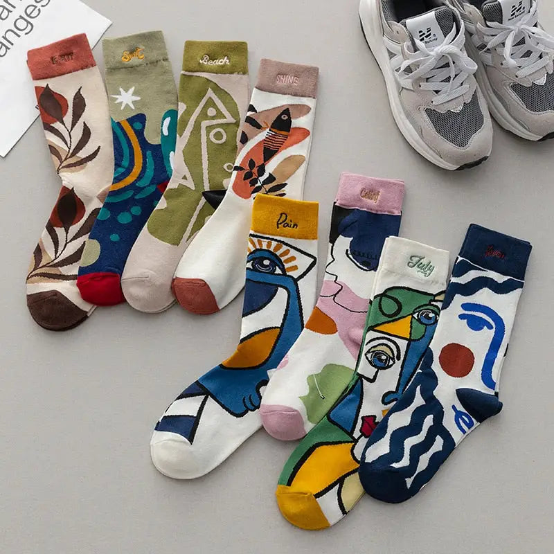Cotton Middle Tube Personality Tide Socks