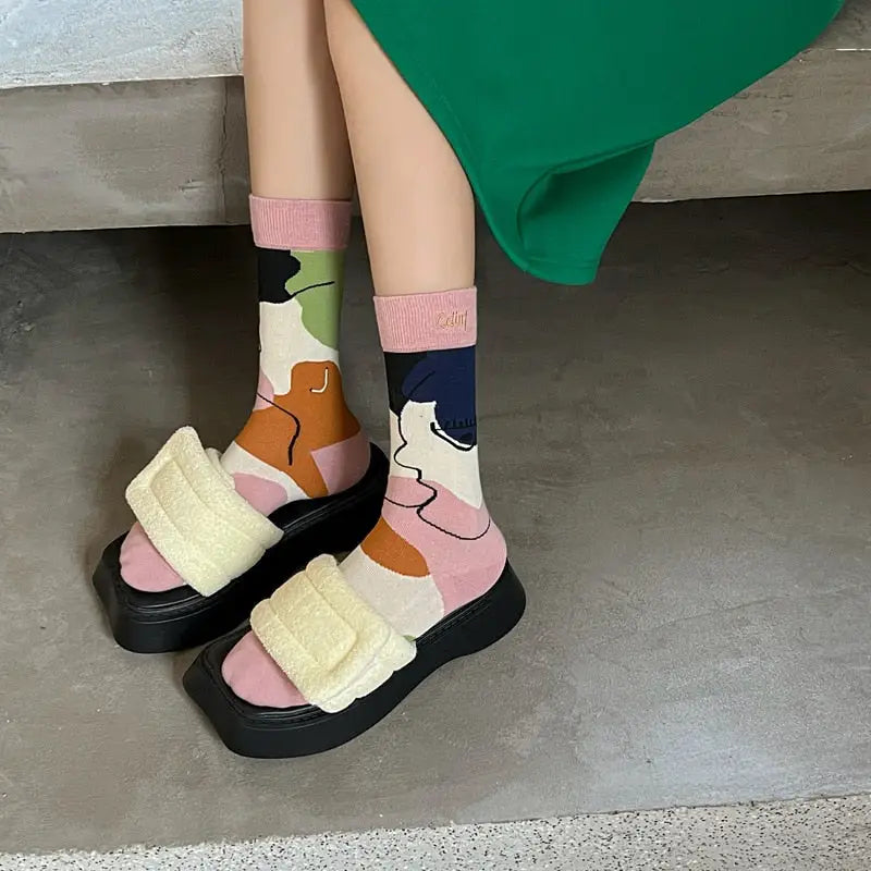 Cotton Middle Tube Personality Tide Socks