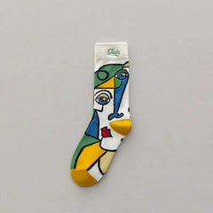 Cotton Middle Tube Personality Tide Socks Yellow / EU35-42
