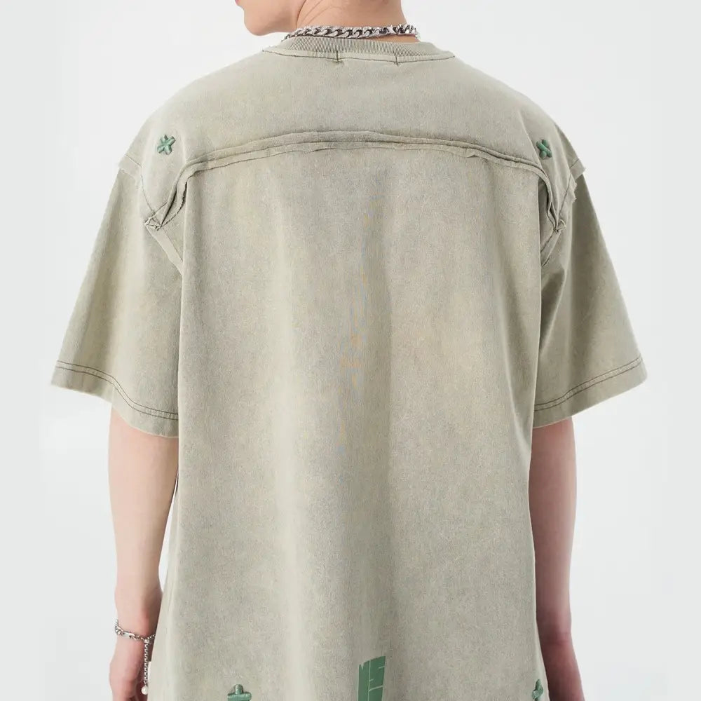 Cotton Oversized Inverted Seam T Shirt
