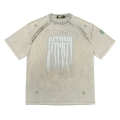 Cotton Oversized Inverted Seam T Shirt Gray / S