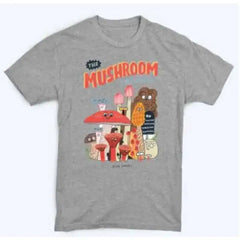 Cotton Oversized Mushroom Short Sleeve T Shirt Grey FanClub