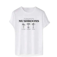 Cotton Oversized Mushroom Short Sleeve T Shirt White Magic