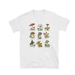 Cotton Oversized Mushroom Short Sleeve T Shirt White / XS