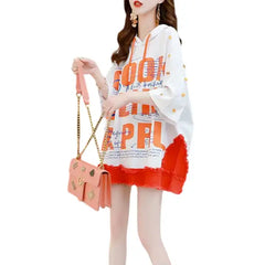 Cotton Oversized Short Sleeve Hooded T Shirt White / M