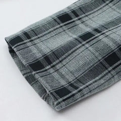 Cotton Plaid Pattern Vintage Blazer with Notched Collar